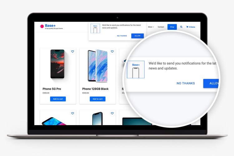 Push notifications in Base+ for Drupal 10