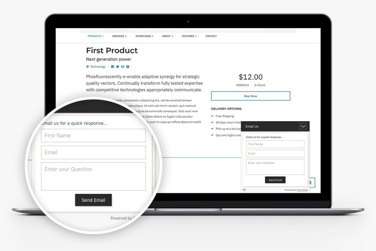 Make it easy for your visitors and customers to reach you witih the Purechat integration