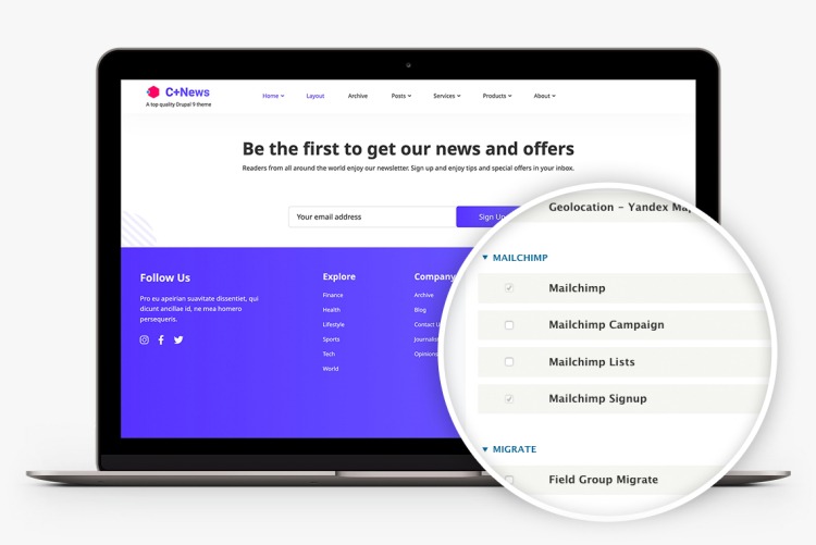 Clean+ integrates with Mailchimp offering you a great solution for your newsletters