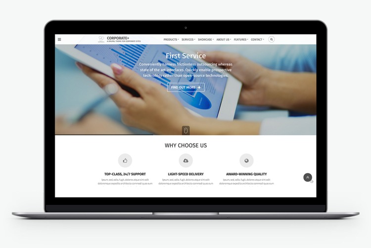 Transparent header, with a ton of theme settings
