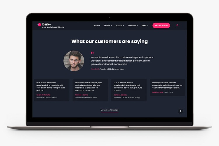 Dark+ extends beyond the 1140px grid when your visitors use wide screen monitors