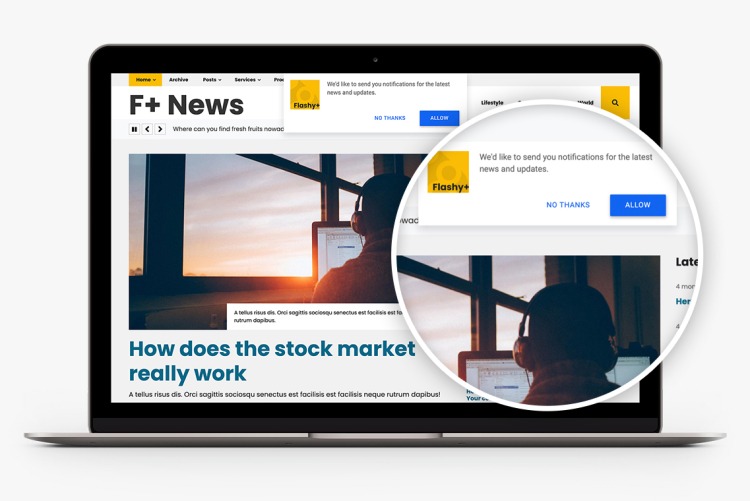 Push notifications in Flashy+ News for Drupal 10
