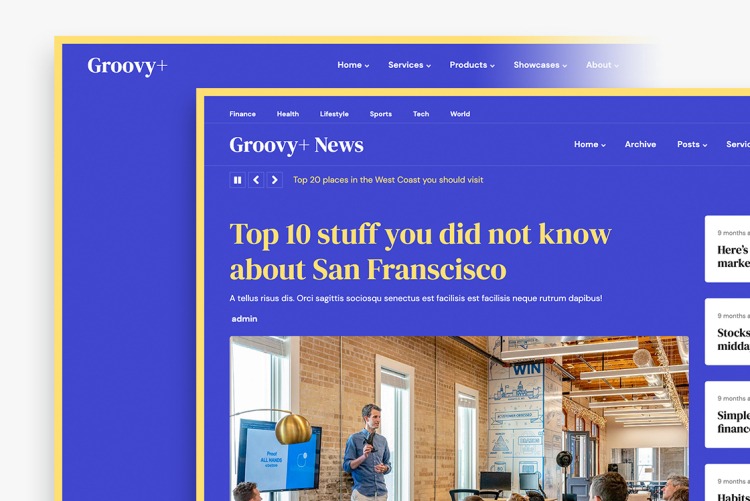 Two themes of the Groovy+ family at the price of one