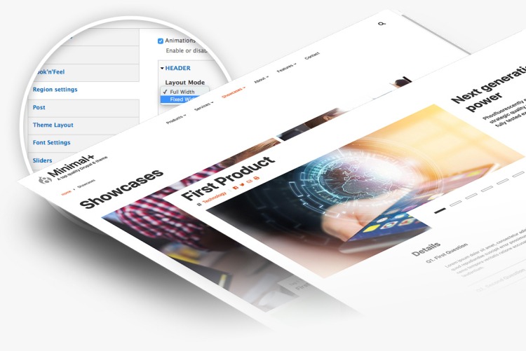 200+ theme settings to customize your site in Minimal+