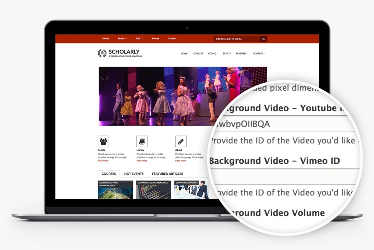 Scholarly for Drupal 8 supports video out-of-the-box