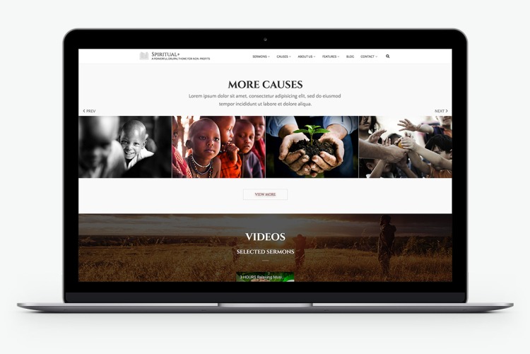 Use the built-in carousel functionality to highlight and promote selected causes and events