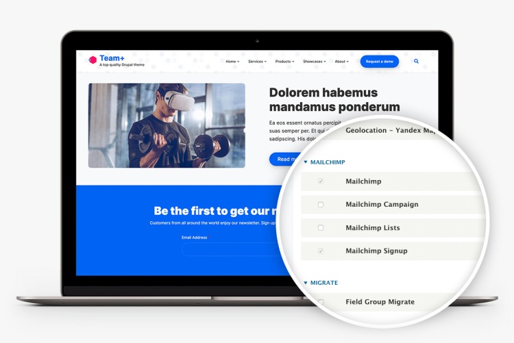 Team+ integrates with Mailchimp offering you a great solution for your newsletters